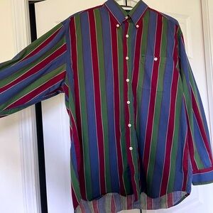 Vintage Colours By Alexander Julian Mens L Long Sleeve Shirt Striped Colorblock